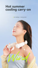 Portable Mini Neck Fan – Bladeless USB Rechargeable Wearable Neckband Fan, Leafless Hanging Air Cooler