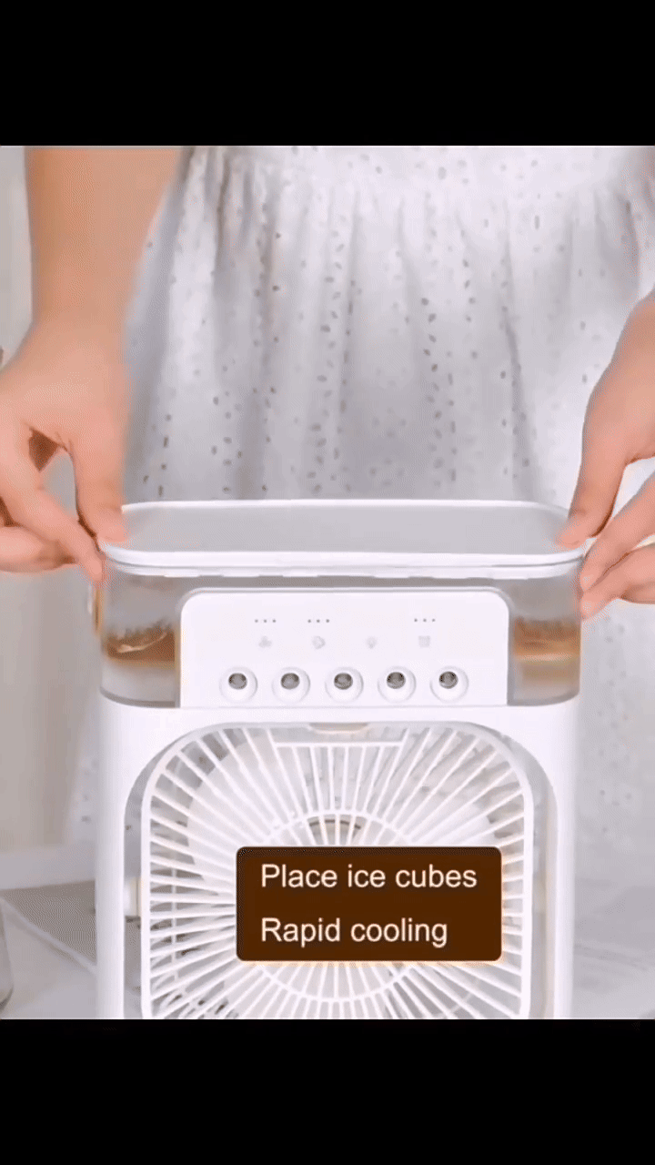 Cooling Fan With Ice – Easy-Clean Air Cooler Fan with Removable Water Tank & Adjustable Modes